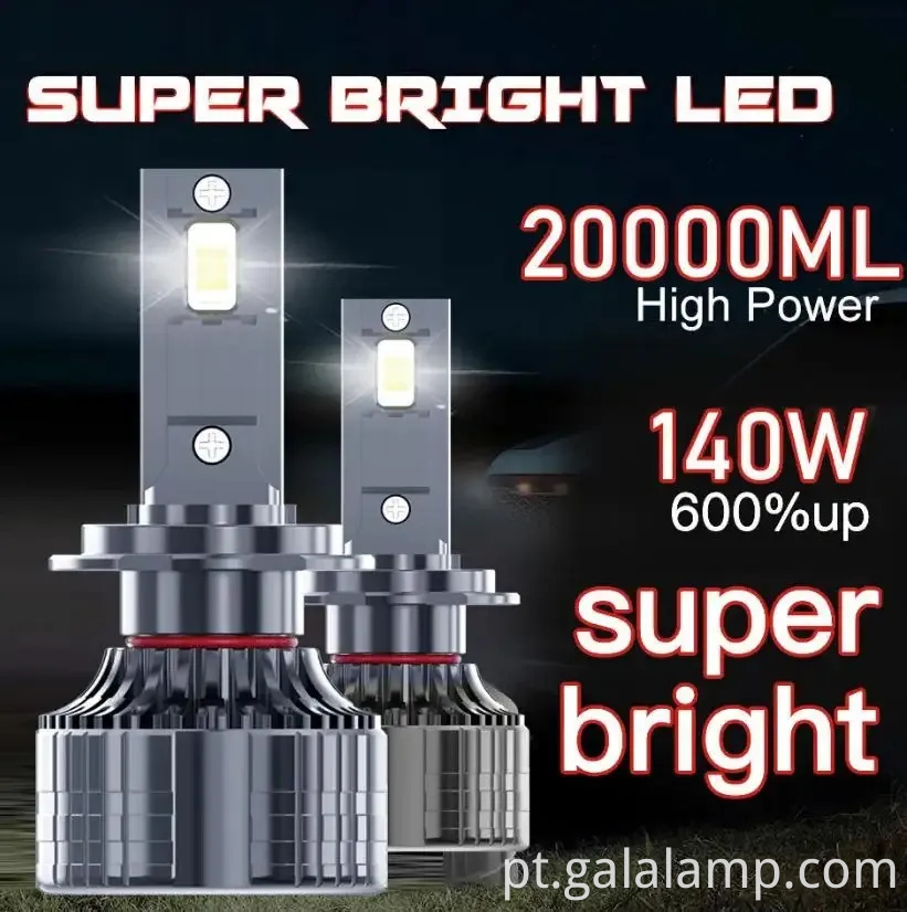 Farol LED de carros de alta potência de 140W com tubos de cobre duplos